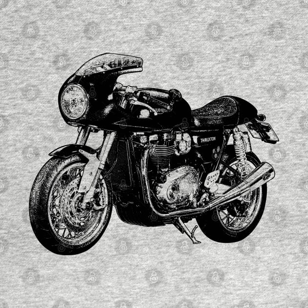 Thruxton R Cafe Racer Sketch Art by KAM Std